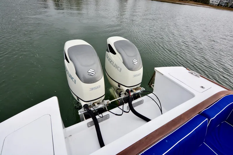 Slide: The Image of 2018 Maverick Yachts Costa Rica 32 Custom Carolina Picnic Boat with twin Suzuki 350 engines. - 6