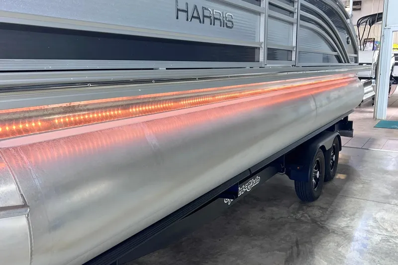 Slide: The Image of 2022 Harris FloteBote SOLTHICE 250 pontoon boat with illuminated side rail. - 46