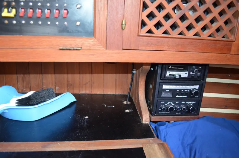 Slide: The Image of 1982 Young Sun Cutter interior with control panel and radio equipment. - 17