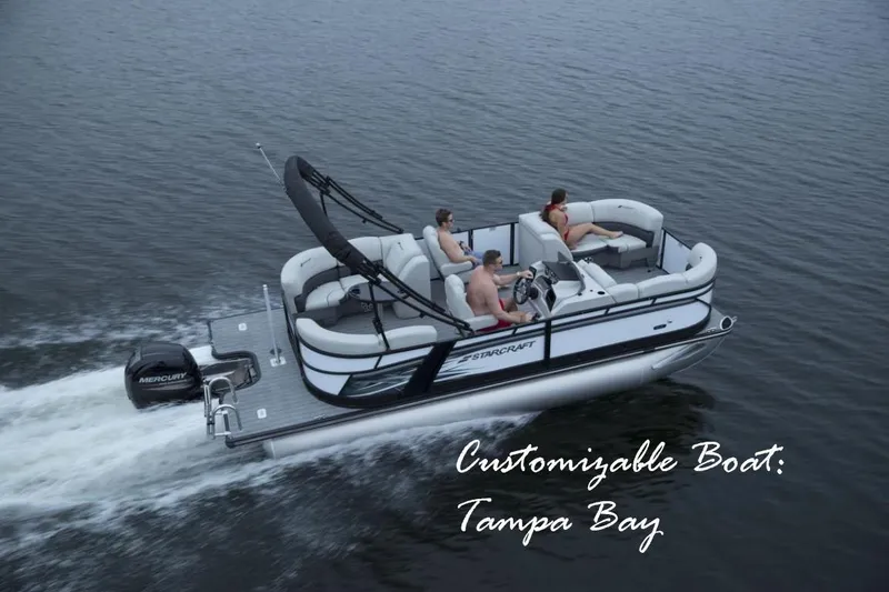 Slide: The Image of 2023 Starcraft SLS 3 customizable boat cruising in Tampa Bay. - 0