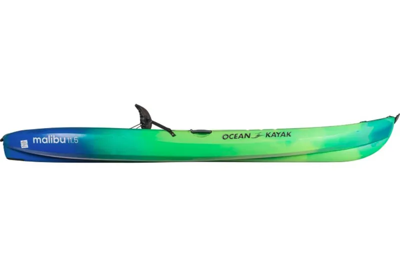 Slide: The Image of 2023 Ocean Kayak Malibu 11.5, green and blue sit-on-top kayak. - 20