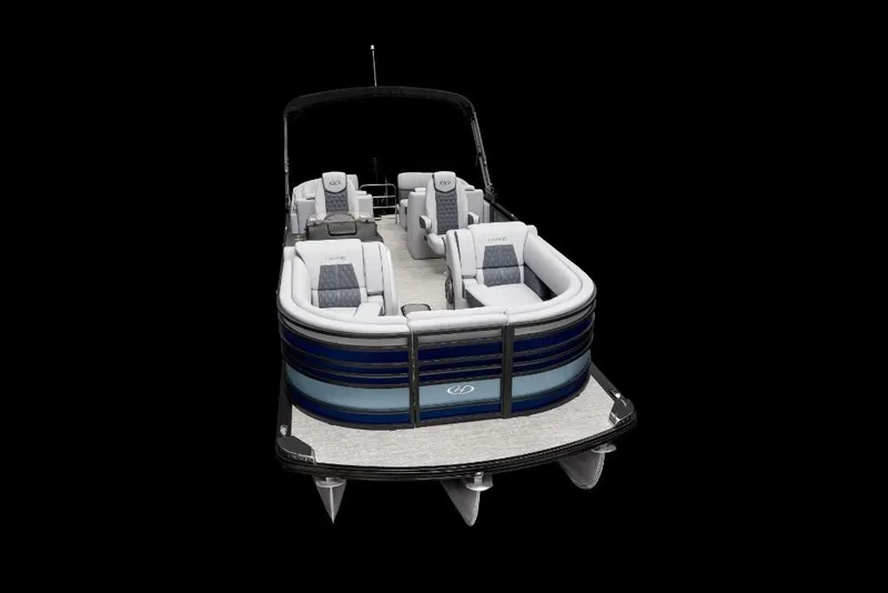 Slide: The Image of 2022 Harris Solstice 230 pontoon boat with luxurious seating and sleek design. - 8