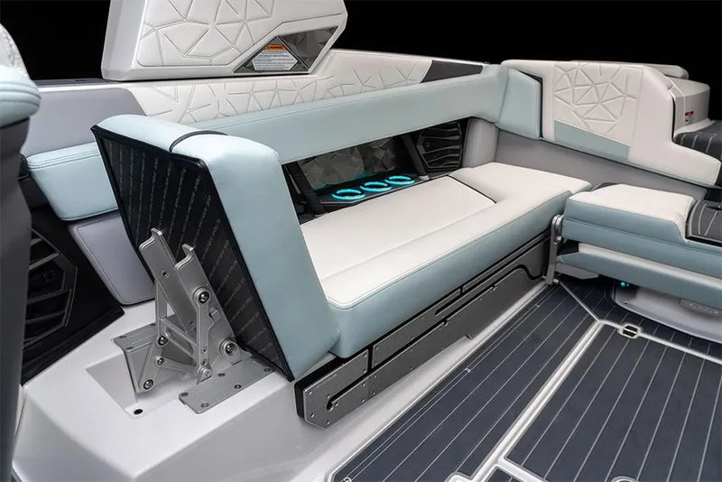 Slide: The Image of 2023 Nautique Super Air Nautique G25 Paragon interior seating with modern design and advanced features. - 15