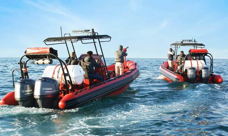 Slide: The Image of Two Ocean Craft Marine Fire-Fighting 8.0 M boats in action, 2022 model. - 3