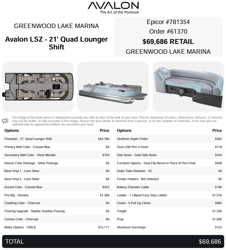 Slide: The Image of Avalon "Aqua Dream" Avalon LSZ Quad Lounge Shift - 21 FT 2027 - 4