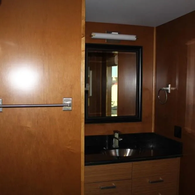 Slide: The Image of Wood-paneled bathroom with mirror and sink in Bravada Intrepid Trip #1, 2015 model. - 23