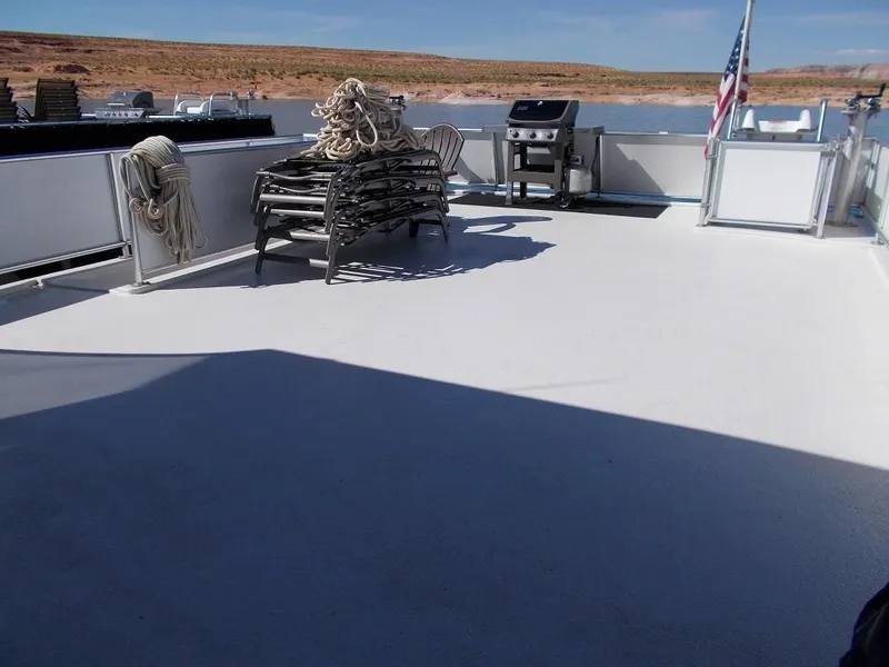 Slide: The Image of Upper deck of 2015 Bravada Intrepid Trip #1 houseboat with chairs and grill. - 5