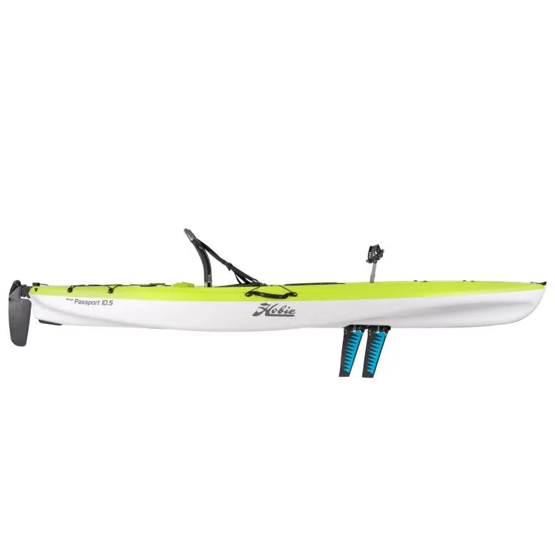 Slide: The Image of 2023 Hobie Mirage Passport 10.5 kayak, lime green and white, side view. - 9