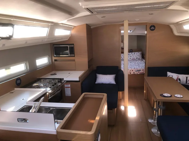 Slide: The Image of Modern bathroom in 2024 Jeanneau Sun Odyssey 410 sailboat. - 10