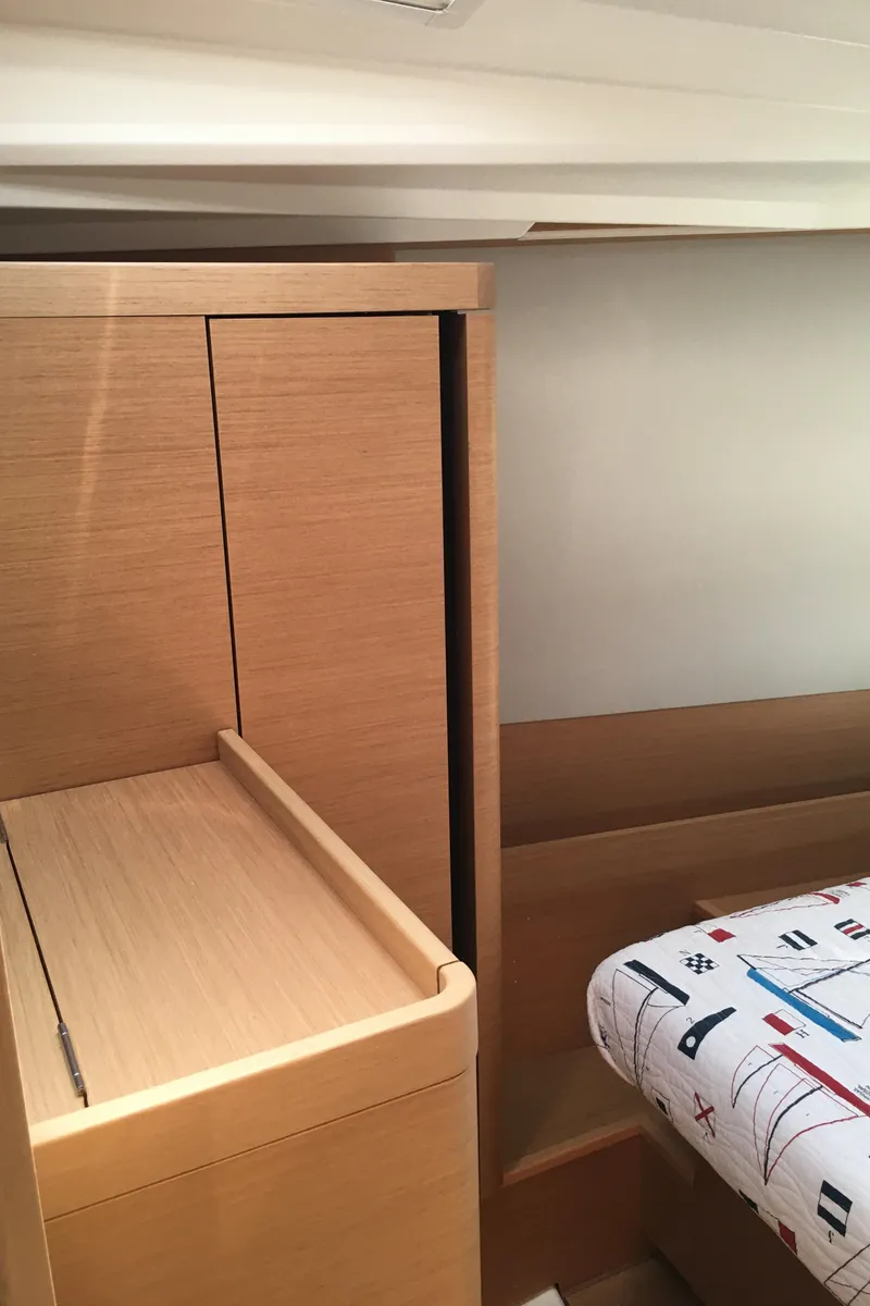 Slide: The Image of Modern kitchen area in Jeanneau Sun Odyssey 410 sailboat, 2024 model. - 5