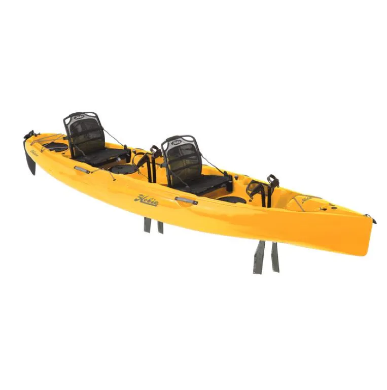 Slide: The Image of 2023 Hobie Mirage Oasis tandem kayak in bright yellow. - 8