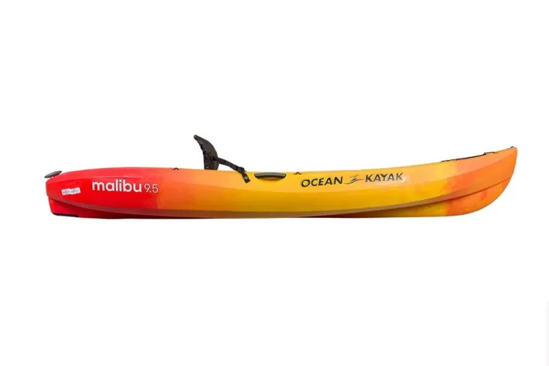 Slide: The Image of 2023 Ocean Kayak Malibu 9.5, red and yellow sit-on-top kayak. - 14