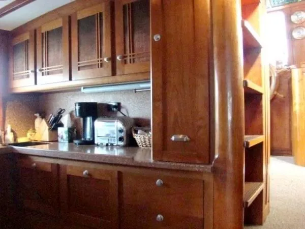 Slide: The Image of Wooden kitchen interior on 1971 Southern Marine MALAHIDE Pilothouse LRC yacht. - 17