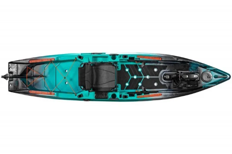 Slide: The Image of Top view of 2023 Old Town Sportsman Autopilot 136 fishing kayak. - 10