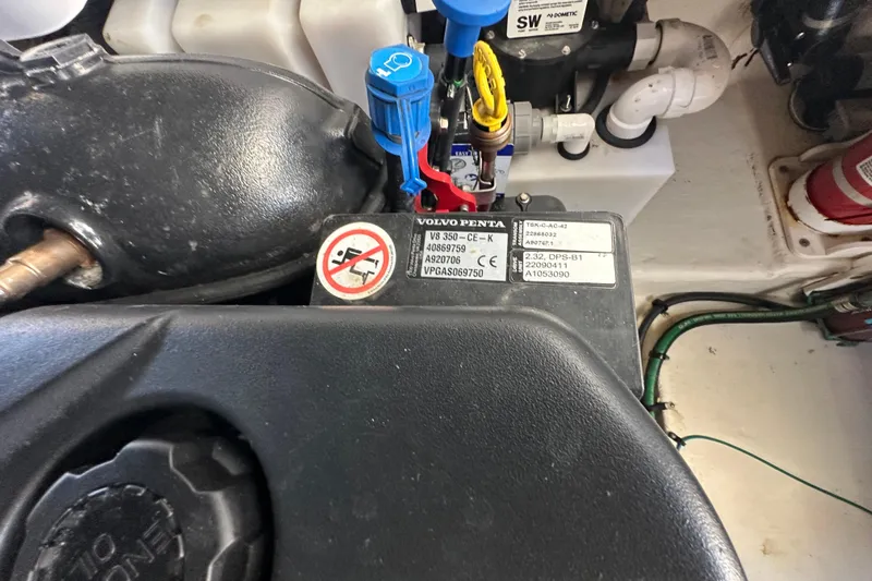 Slide: The Image of Engine compartment of 2019 Chaparral 347 SSX with Volvo Penta components. - 54