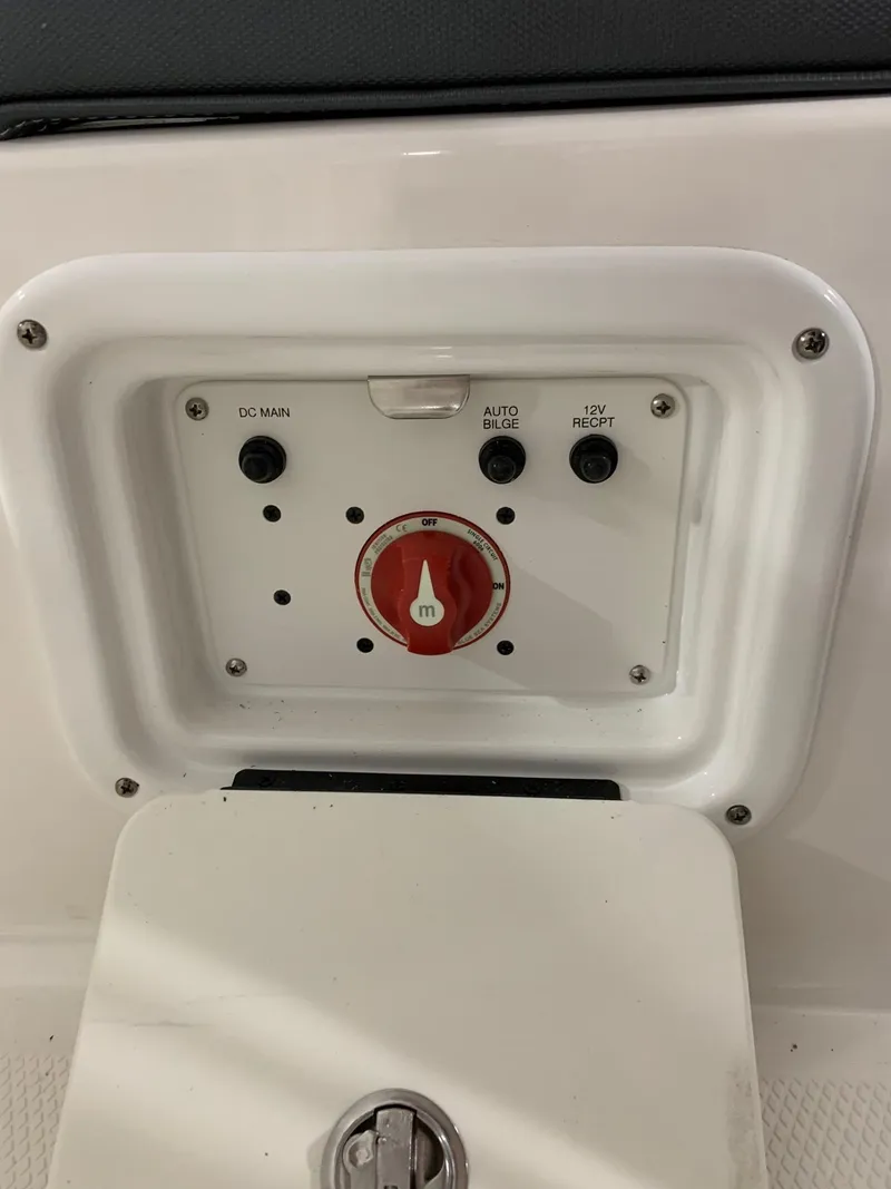 Slide: The Image of Control panel of a 2024 Robalo 226 Cayman boat. - 4