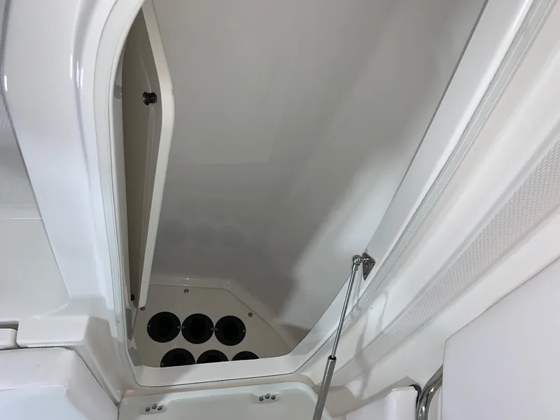 Slide: The Image of 2024 Robalo 246 Cayman storage compartment interior. - 20