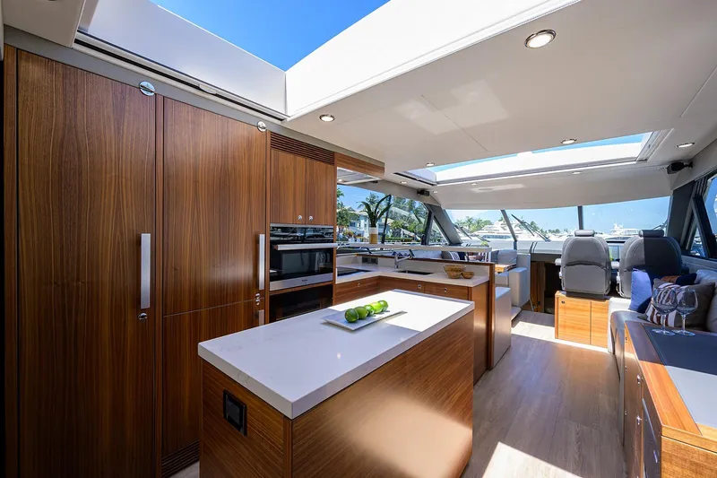 Slide: The Image of Luxurious interior of the 2020 Maritimo X60 yacht. - 11