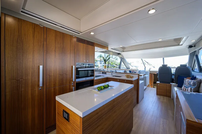 Slide: The Image of Luxurious interior of the 2020 Maritimo X60 yacht. - 12