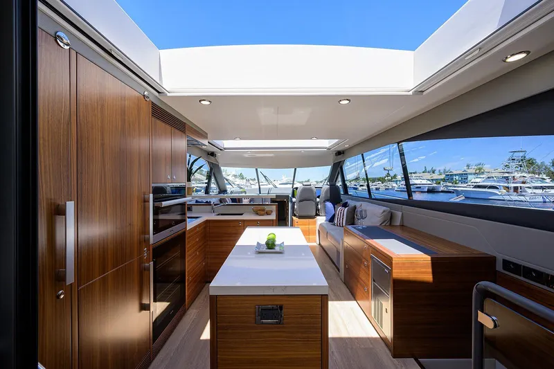 Slide: The Image of Interior of Maritimo X60 yacht, luxurious design, 2020 model. - 13