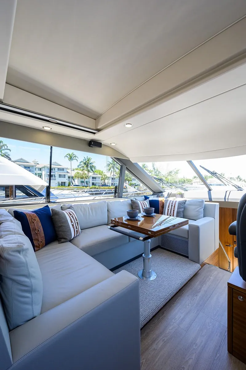 Slide: The Image of Luxurious interior of the 2020 Maritimo X60 yacht. - 19