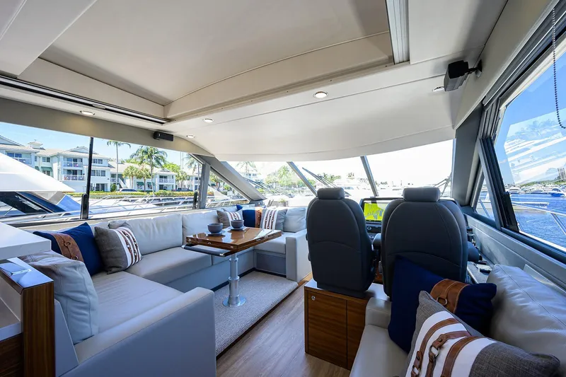 Slide: The Image of Luxurious interior of the 2020 Maritimo X60 yacht. - 22