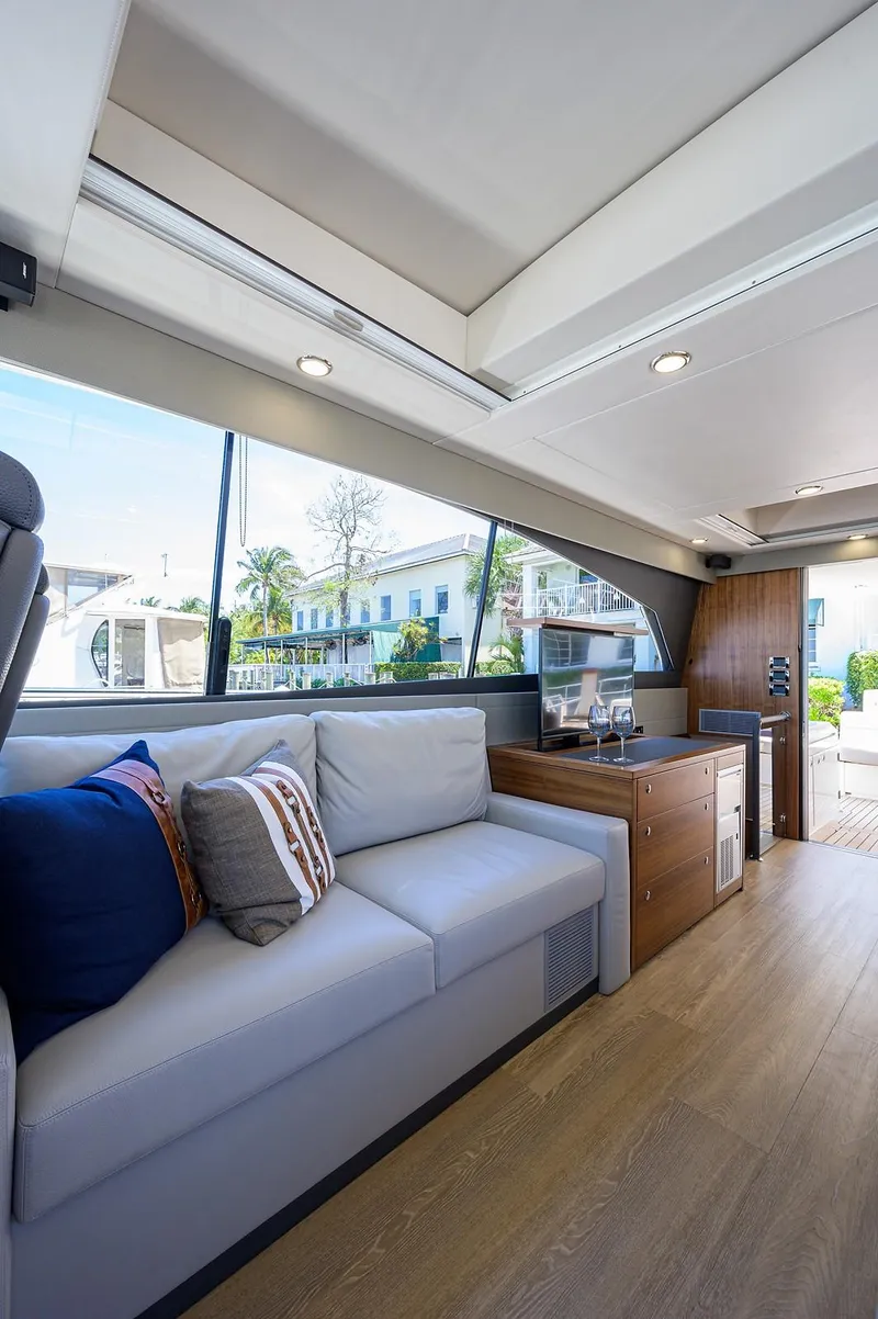 Slide: The Image of Interior of Maritimo X60 yacht, modern design, 2020 model. - 24
