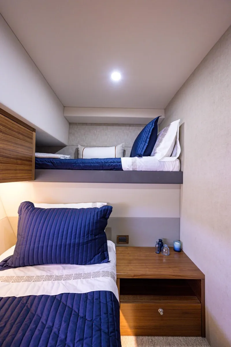 Slide: The Image of Interior of Maritimo X60 yacht with bunk beds, 2020 model. - 28