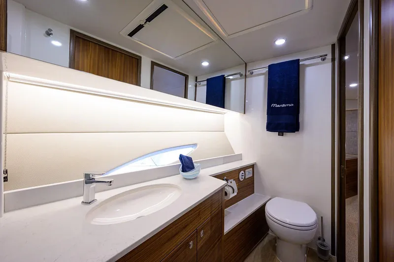 Slide: The Image of Luxurious bathroom of the 2020 Maritimo X60 yacht. - 31