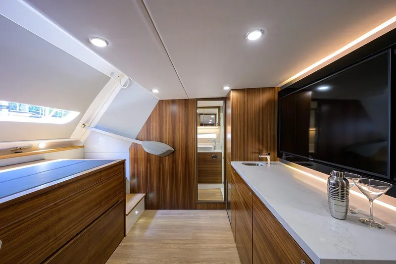 Slide: The Image of Luxurious interior of the 2020 Maritimo X60 yacht. - 41