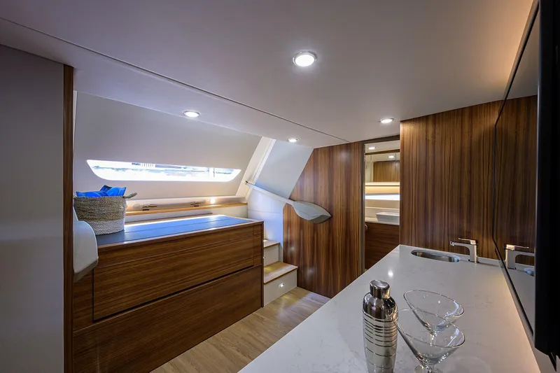 Slide: The Image of Luxurious interior of the 2020 Maritimo X60 yacht. - 42
