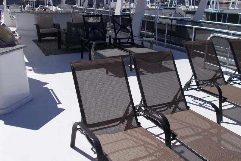 Slide: The Image of Sun deck with lounge chairs on 2020 Sumerset Antelope Escape Share #4 houseboat. - 37
