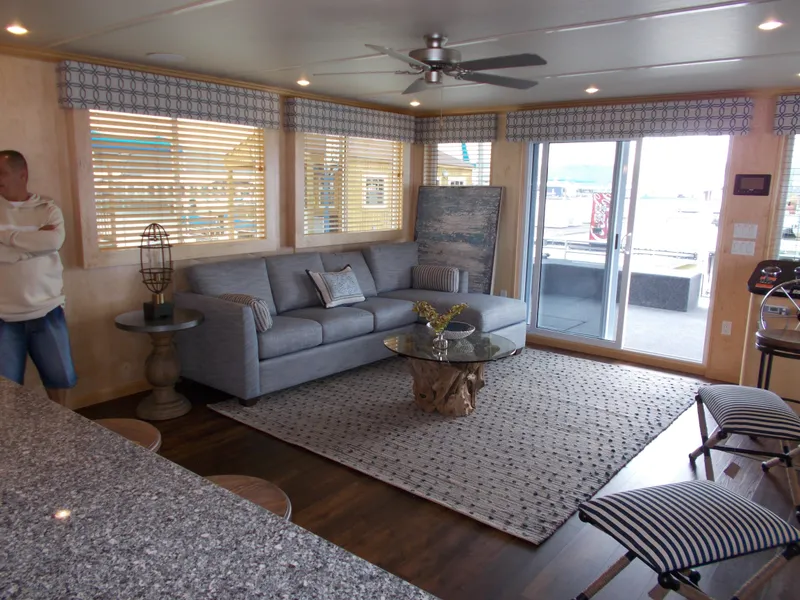 Slide: The Image of Modern living area in 2020 Sumerset Antelope Escape Share #4 houseboat. - 4