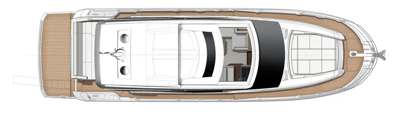 Slide: The Image of Top view of 2025 Prestige 520 S luxury yacht layout. - 42
