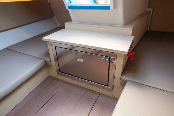 Slide: The Image of Interior of 2026 Saffier Se 27 Leisure yacht with cozy seating and cushions. - 8