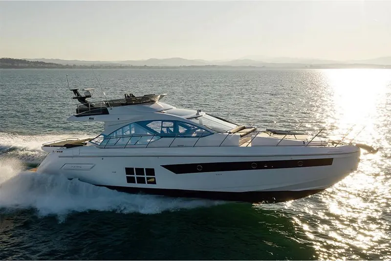Slide: The Image of 2023 Azimut S6 Sportfly yacht cruising on open water. - 3
