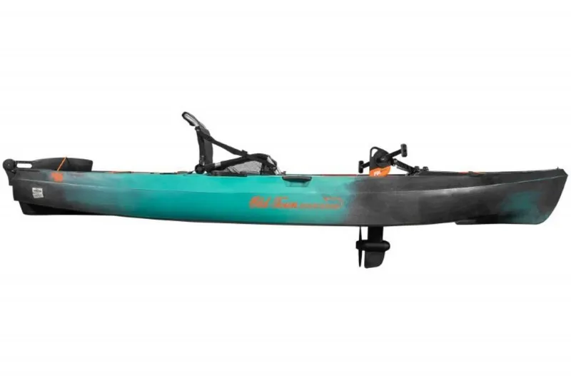 Slide: The Image of 2023 Old Town Sportsman PDL 120 kayak, side view, teal and black. - 5