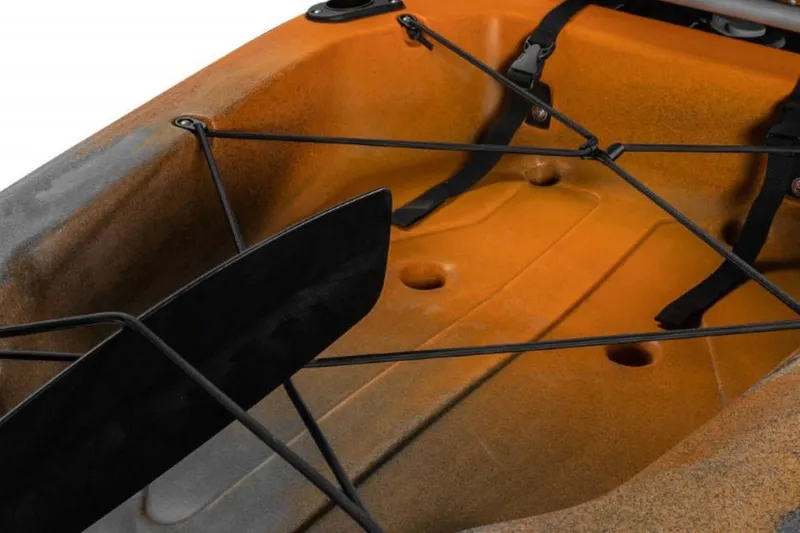 Slide: The Image of 2023 Old Town Sportsman PDL 106 kayak interior with storage and bungee cords. - 9