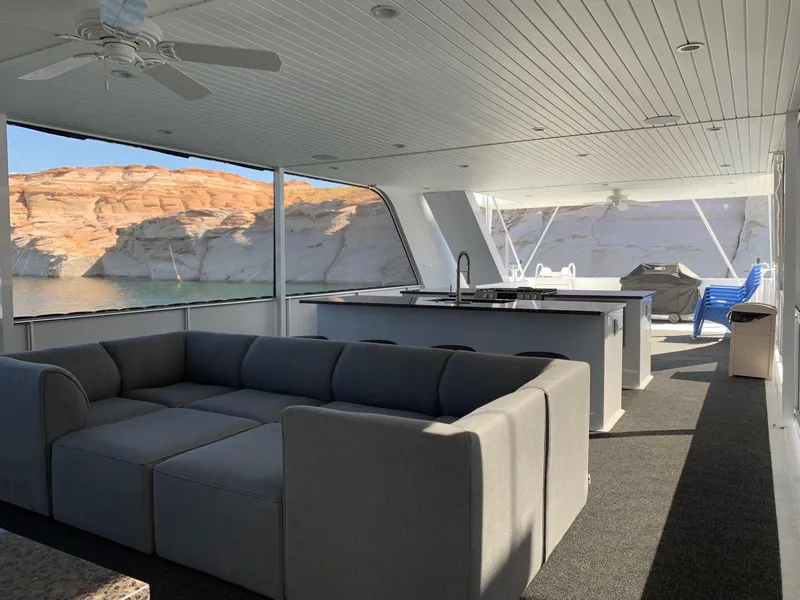 Slide: The Image of Spacious interior of 2020 Adonia Harmony Share 2 houseboat with modern furnishings and scenic views. - 12