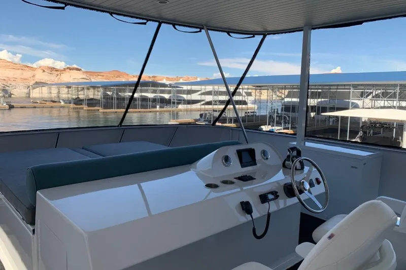 Slide: The Image of Helm of 2020 Adonia Harmony Share 2 houseboat with marina view. - 26