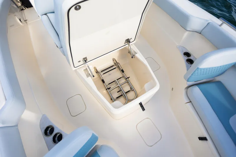 Slide: The Image of Interior of 2026 Scout 260 LXF with storage and seating. - 8