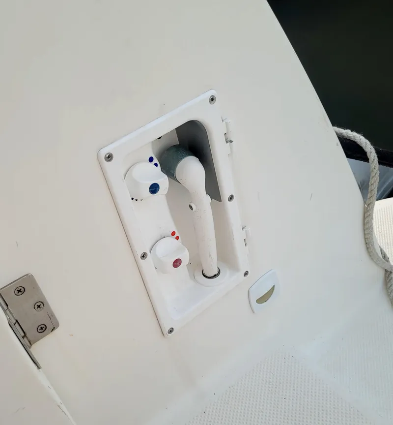 Slide: The Image of Boat shower controls on a 2004 Meridian 341 Sedan yacht. - 32