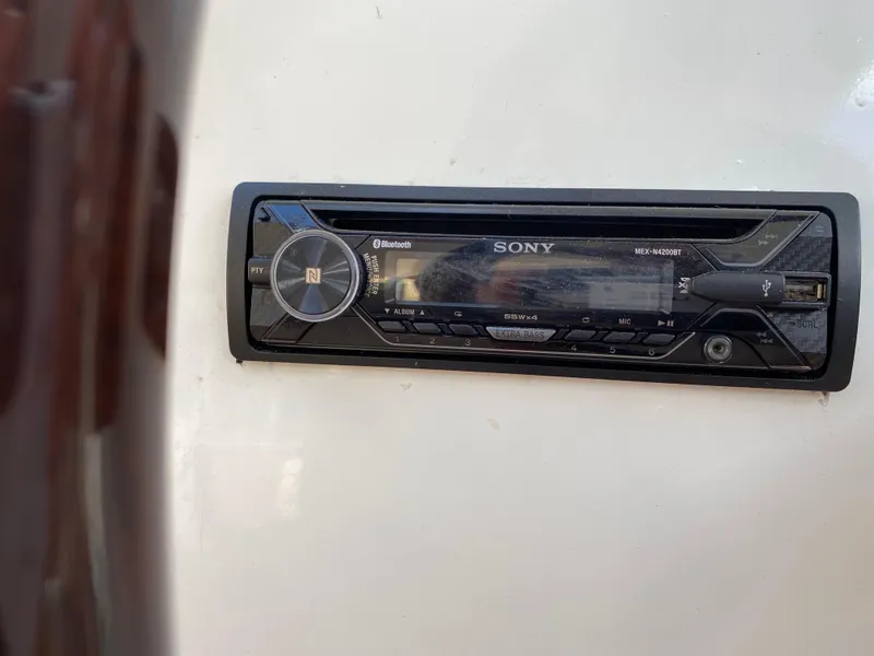 Slide: The Image of Sony car stereo installed in a 2018 Custom Emerald Bay 36 boat. - 24