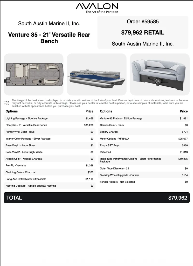 The Image of Avalon Venture 85 21' Versatile Rear Bench 2027 - 0