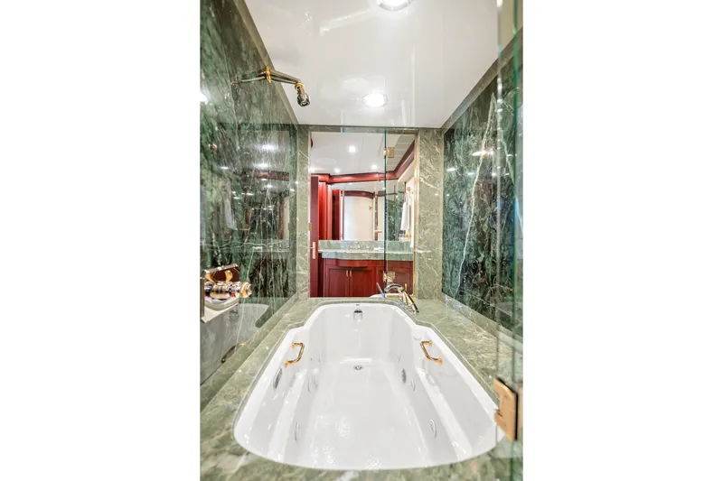 Slide: The Image of Luxurious marble bathroom in 2002 NorthCoast Pilothouse Motoryacht with elegant fixtures. - 38