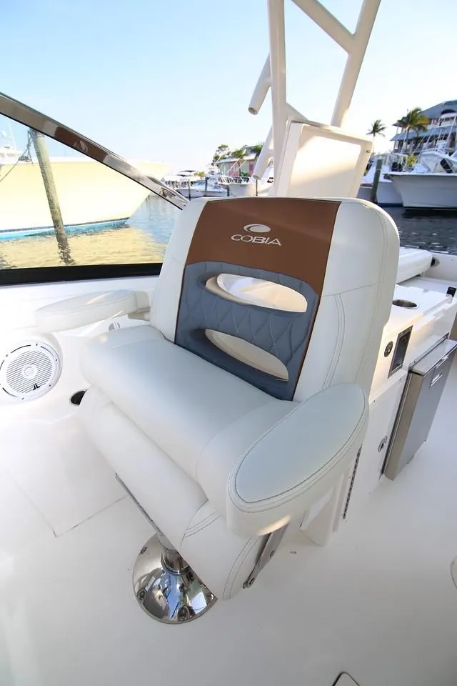 Slide: The Image of 2024 Cobia 280 Dual Console boat seat with luxurious design. - 4