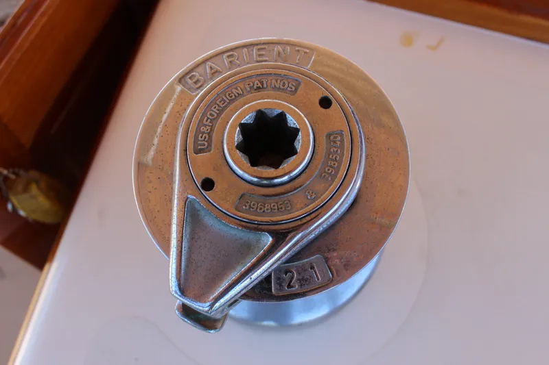 Slide: The Image of Barient winch on 1988 Cape George 38 sailboat deck. - 32