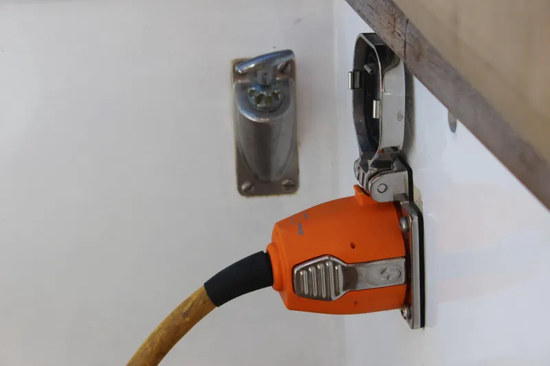 Slide: The Image of Orange power plug connected to a Cape George 38 sailboat, 1988 model. - 41