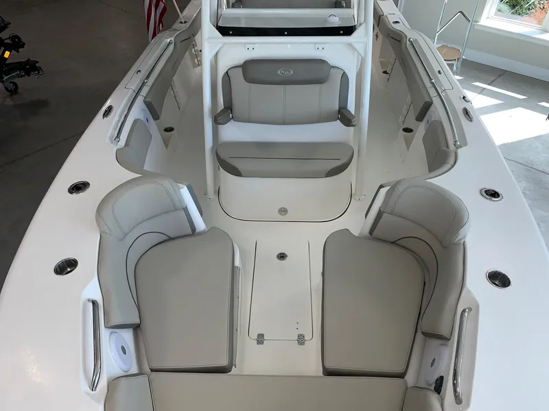 Slide: The Image of 2024 Key West 263 FS boat interior with spacious seating and modern design. - 3