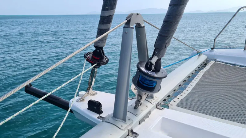 Slide: The Image of Seawind 1370 catamaran deck with rigging, 2026 model, sailing on open sea. - 3